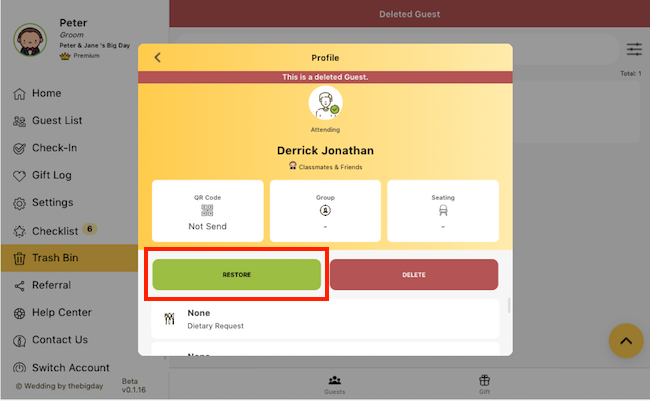 restore guests